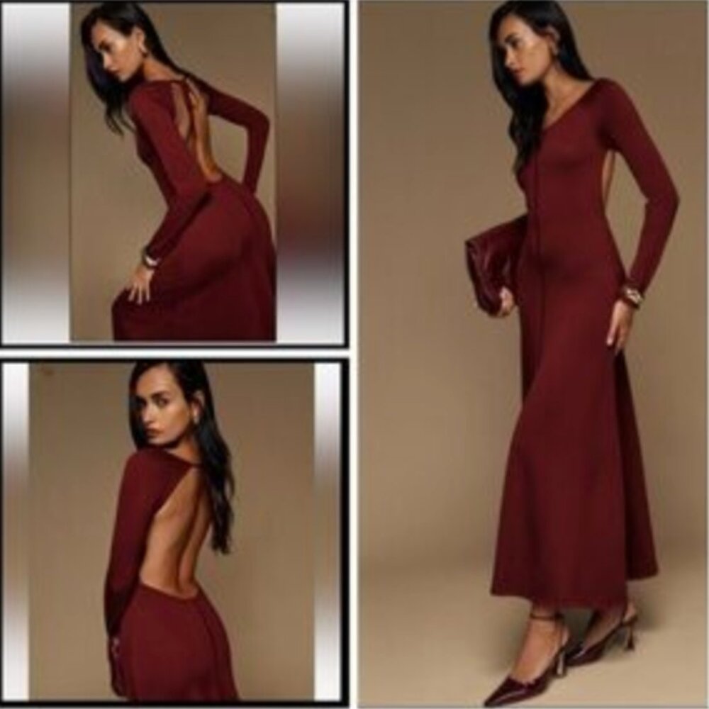 Reformation Livia Regenerative MerinoSweater Maxi  Dress in Chianti size S